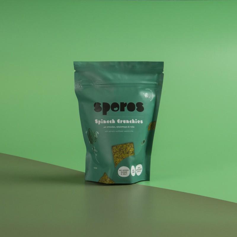 Spinach crunchies  Κράκερ σπανακιού με ρίγανη Sporos 100γρ