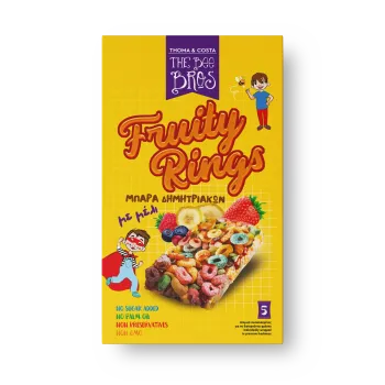 THE BEE BROS Μπάρα Δημητριακών Fruity Rings με Μέλι 5X25gr
