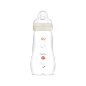 Μπιμπερό Γυάλινο Feel Good 260ml - Unisex – Κρεμ