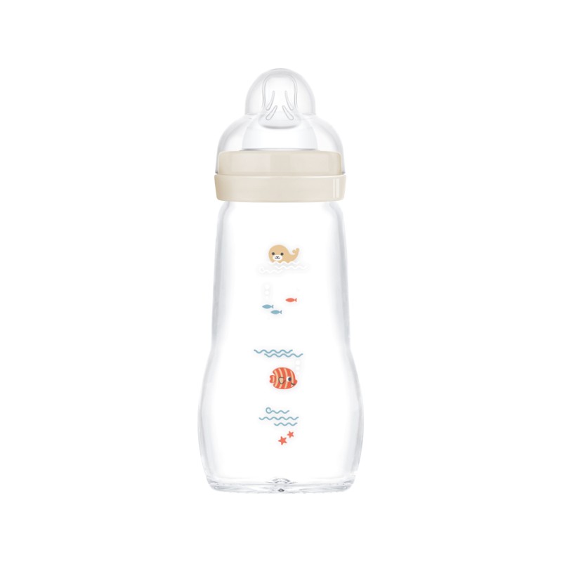 Μπιμπερό Γυάλινο Feel Good 260ml - Unisex – Κρεμ