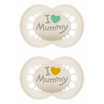 Πιπίλα Ι Love Mummy & Daddy Σιλικόνης 16+ μηνών - Unisex - Κρεμ 2