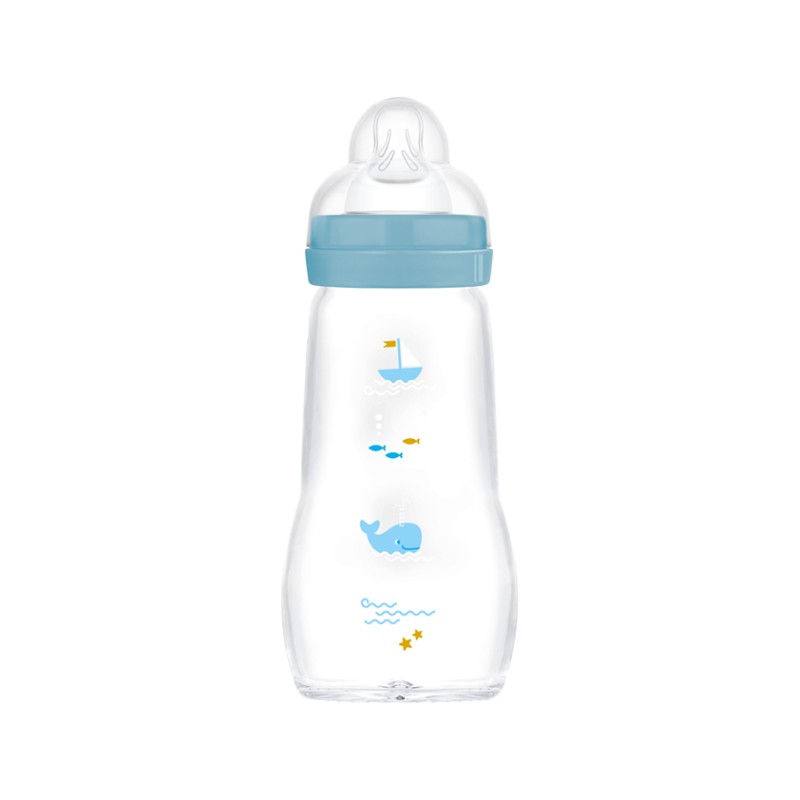 Μπιμπερό Γυάλινο Feel Good 260ml - Boy - Μπλε